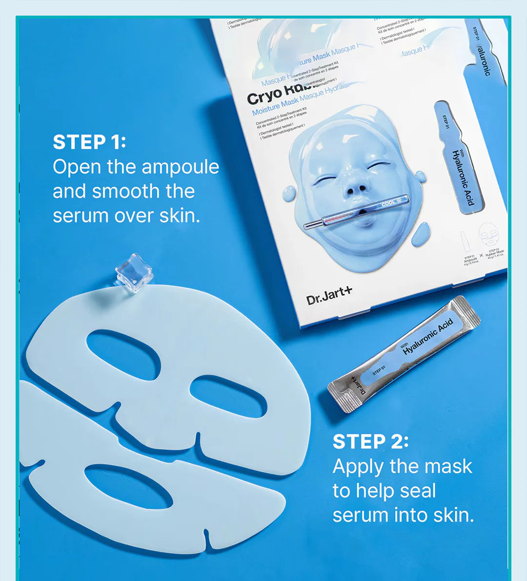 Dr.Jart+ - Cryo Rubber with Moisturizing Hyaluronic Acid Mask 4g (Serum) + 40g (Sheet Mask)