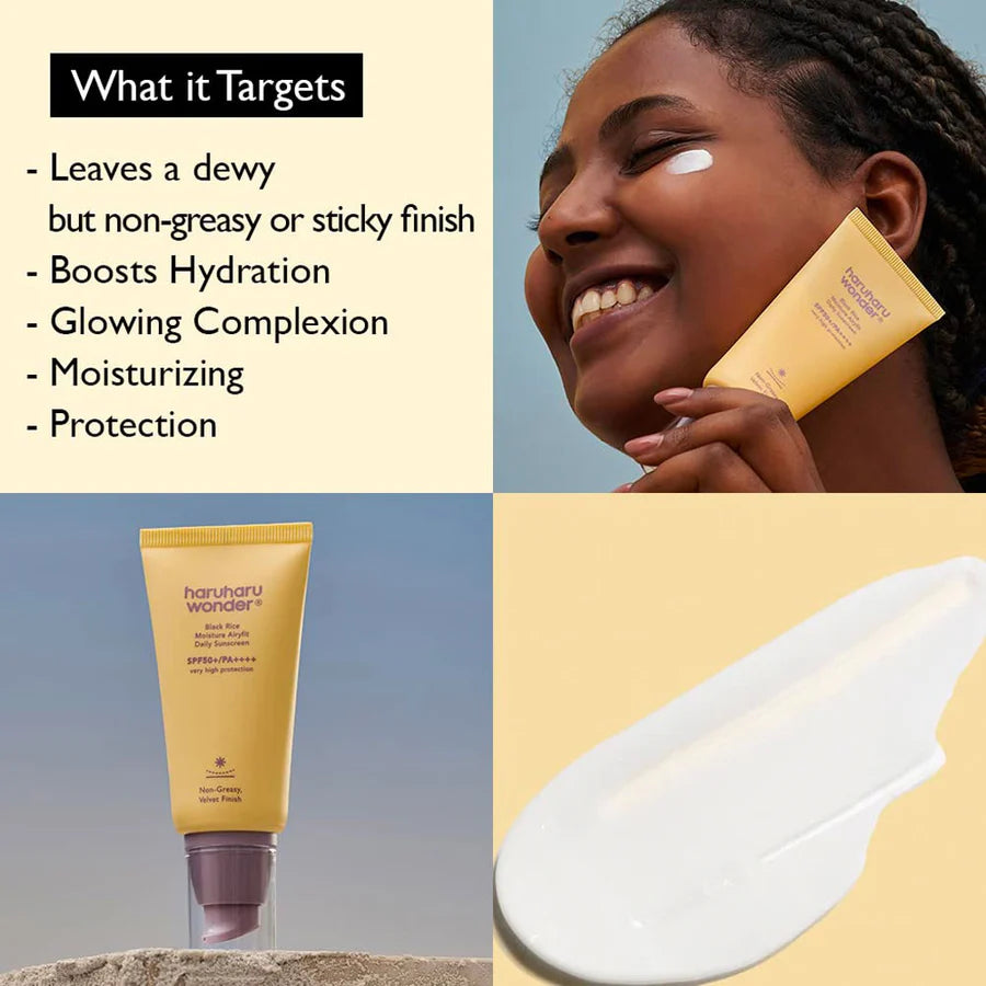 Haruharu Wonder Black Rice Moisture Airyfit Daily Sunscreen SPF50+ PA++++ 50ml