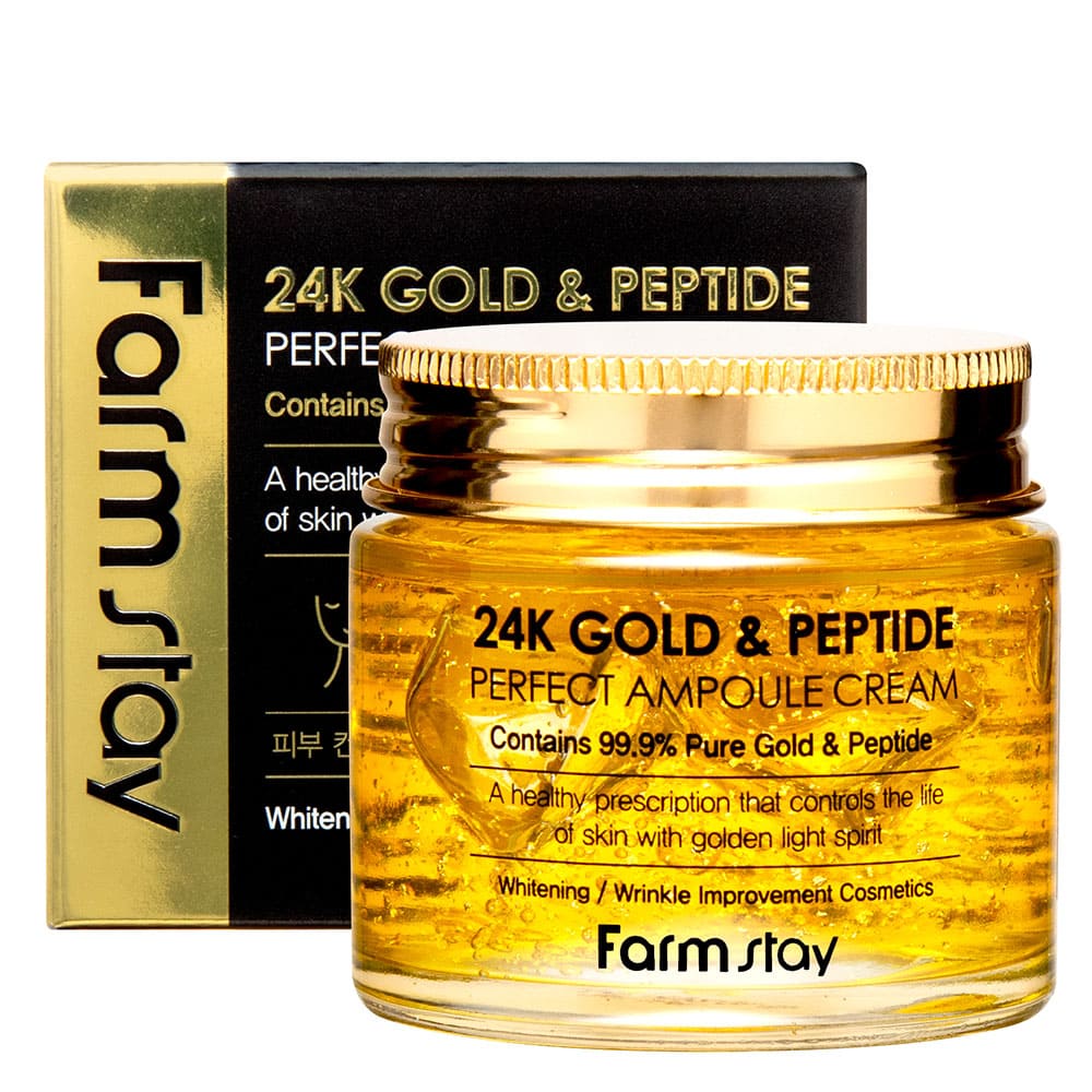 Farmstay – 24K Gold & Peptide Perfect Ampoule Cream Moisturising